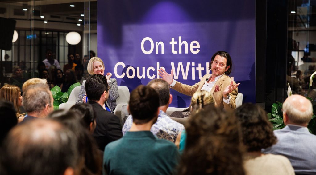 Brett Clark on the couch