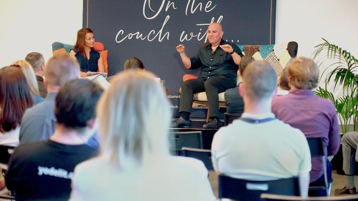 Phillip Di Bella’ on the couch at Brisbane Business Hub