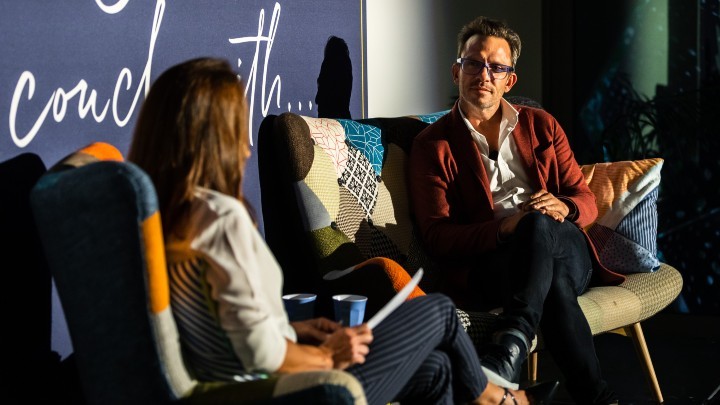 James Tuma on the couch at Brisbane Business Hub