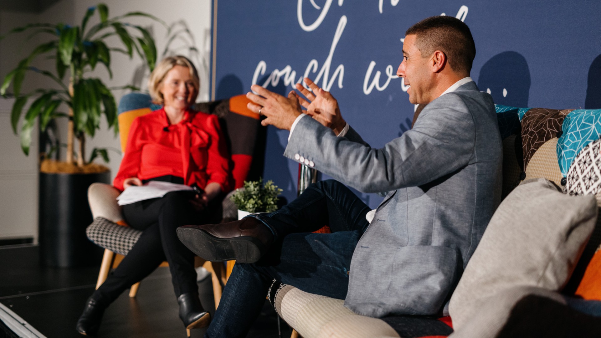 Nir Davidson at the brisbane business hub doing a on the couch session.